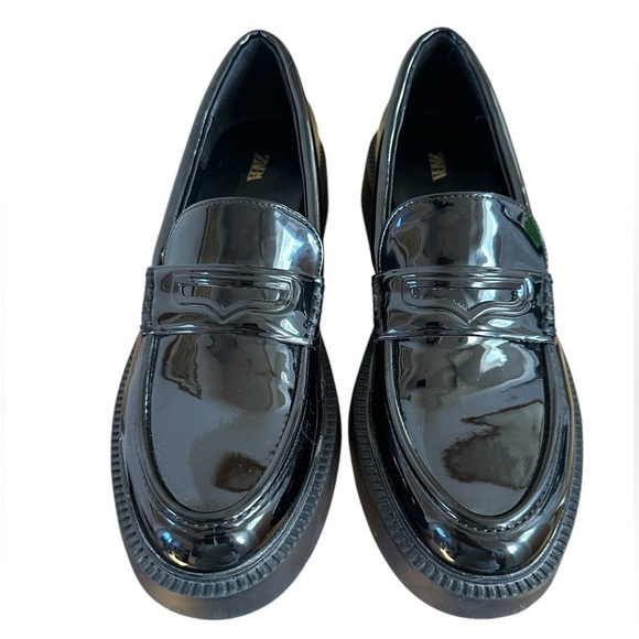 Zara Faux Leather Penny Loafers, size 8.5 - Picture 1 of 8